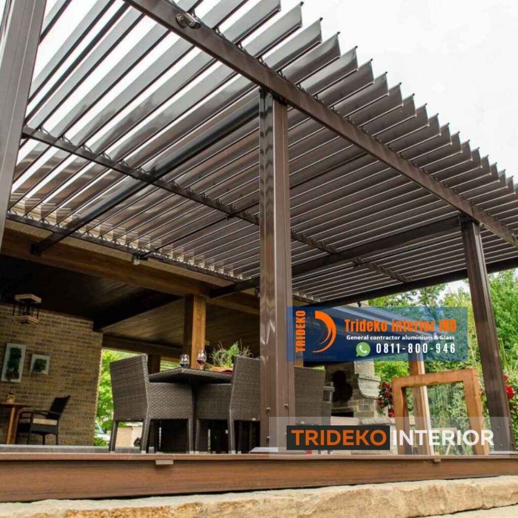 Kanopi Aluminium Pergola Sun Louvre | Aluminium Sun Shade