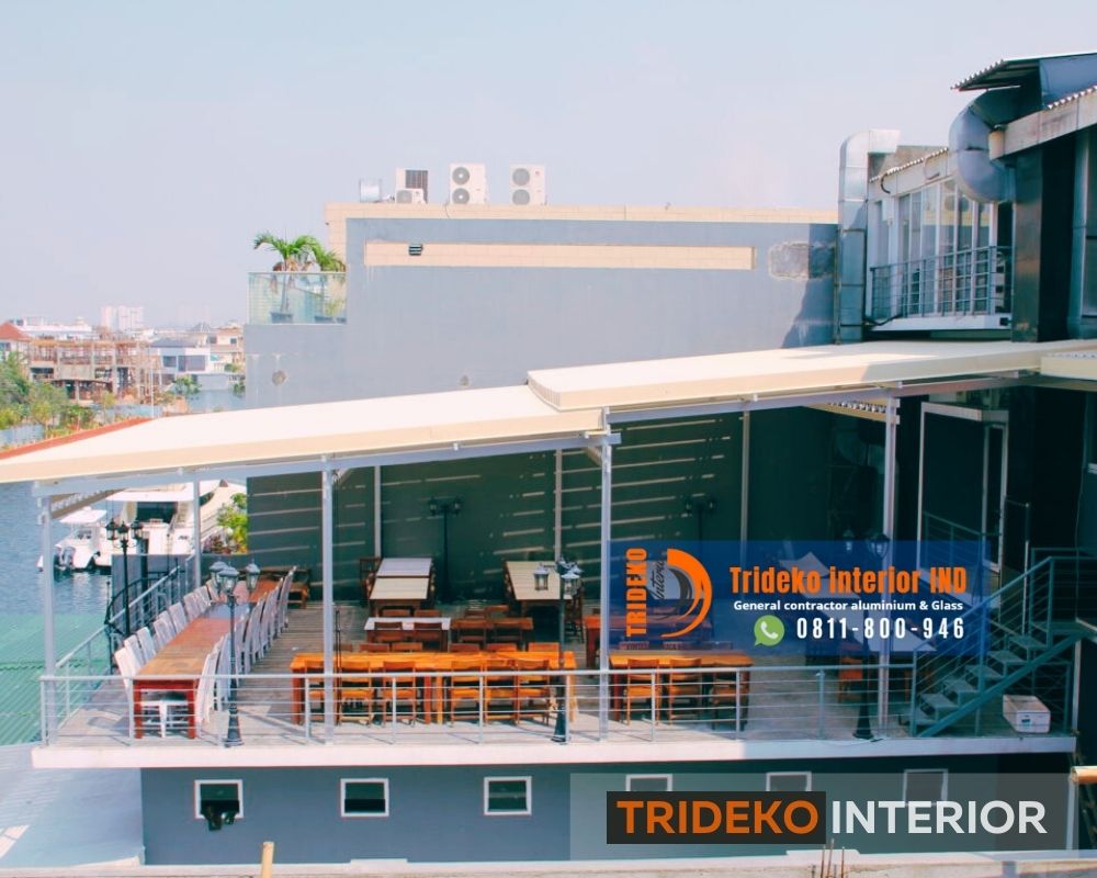 Atap Sunlouvre Carport Kolam Cafe Void Gazebo 1 Atap Sunlouvre Carport Kolam Cafe Void Gazebo