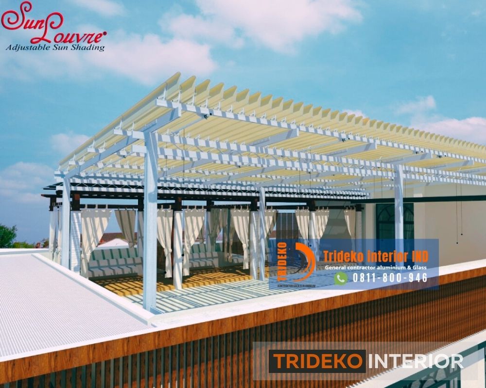 Atap Sunlouvre Carport Kolam Cafe Void Gazebo 4 Atap Sunlouvre Carport Kolam Cafe Void Gazebo