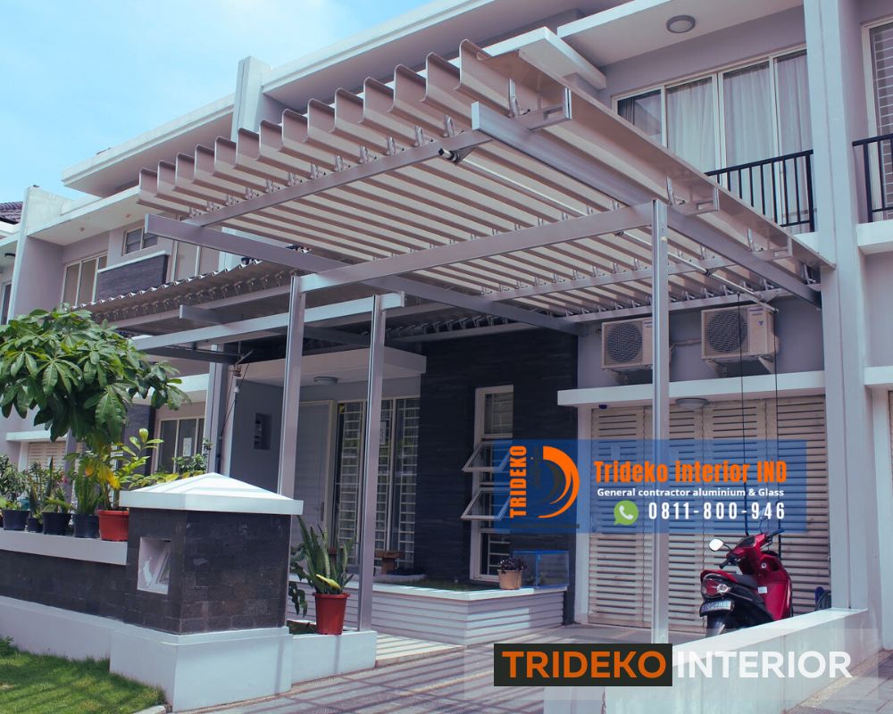 Atap Sunlouvre Carport Kolam Cafe Void Gazebo 2 Atap Sunlouvre Carport Kolam Cafe Void Gazebo